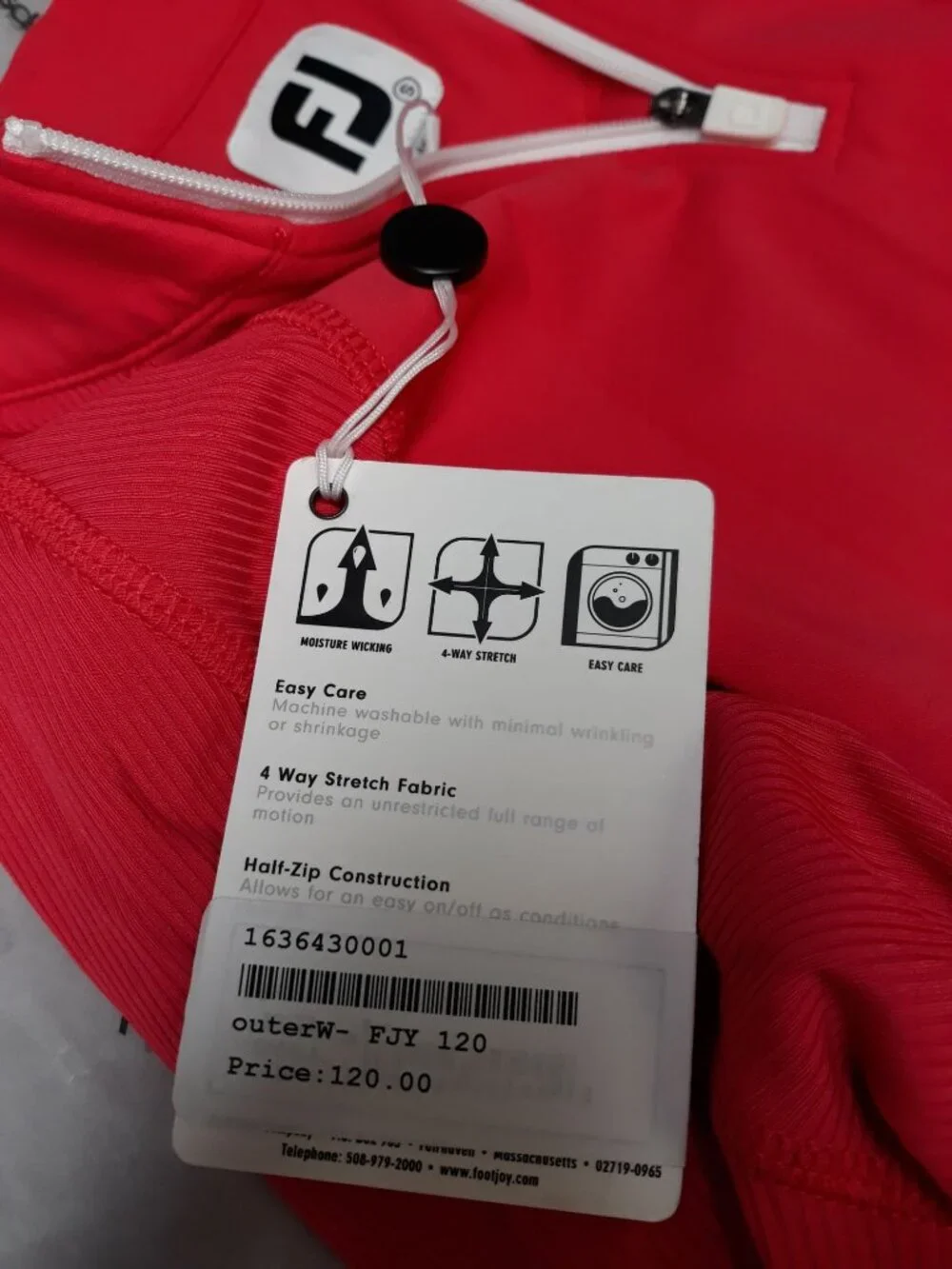 FootJoy Women's Golf Pull Over Shirt Red Size S NEW WITH TAGS! - Picture 5 of 7